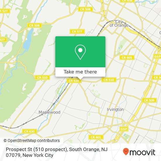 Mapa de Prospect St (510 prospect), South Orange, NJ 07079
