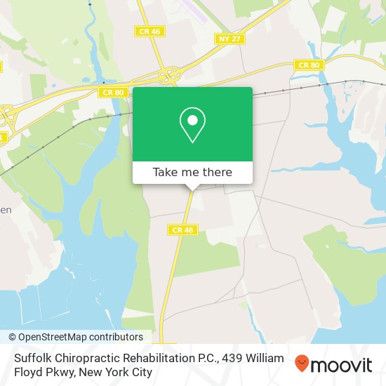 Mapa de Suffolk Chiropractic Rehabilitation P.C., 439 William Floyd Pkwy