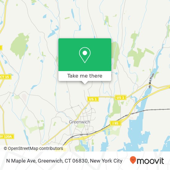 Mapa de N Maple Ave, Greenwich, CT 06830