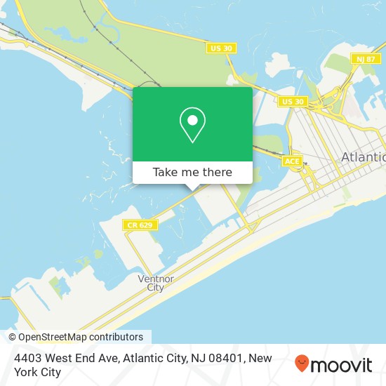 Mapa de 4403 West End Ave, Atlantic City, NJ 08401