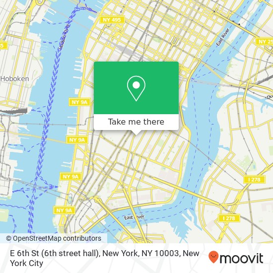 E 6th St (6th street hall), New York, NY 10003 map