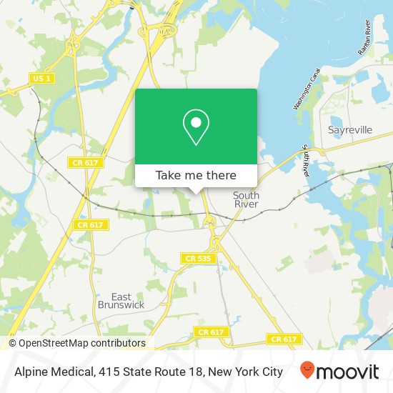 Mapa de Alpine Medical, 415 State Route 18