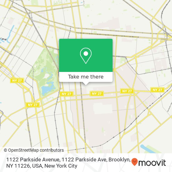 Mapa de 1122 Parkside Avenue, 1122 Parkside Ave, Brooklyn, NY 11226, USA