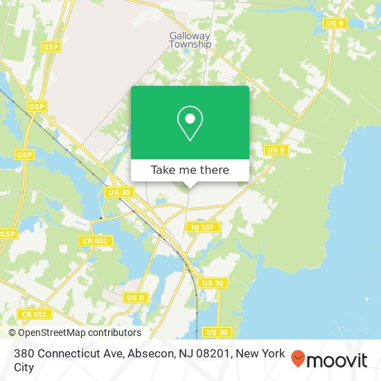 Mapa de 380 Connecticut Ave, Absecon, NJ 08201