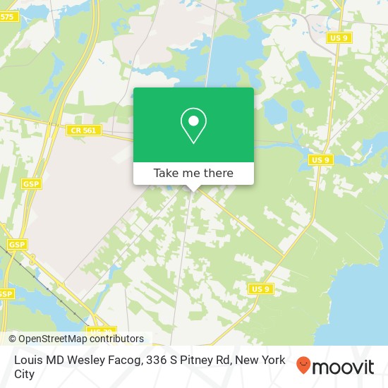 Louis MD Wesley Facog, 336 S Pitney Rd map