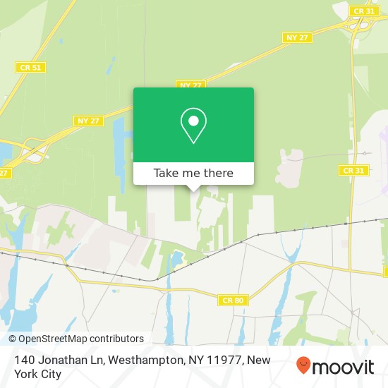 Mapa de 140 Jonathan Ln, Westhampton, NY 11977