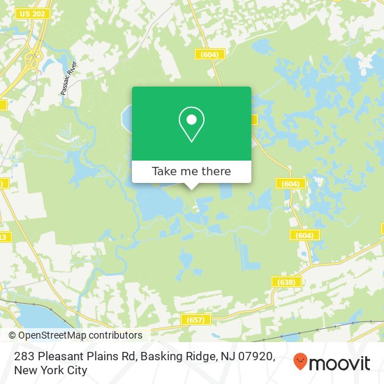 Mapa de 283 Pleasant Plains Rd, Basking Ridge, NJ 07920
