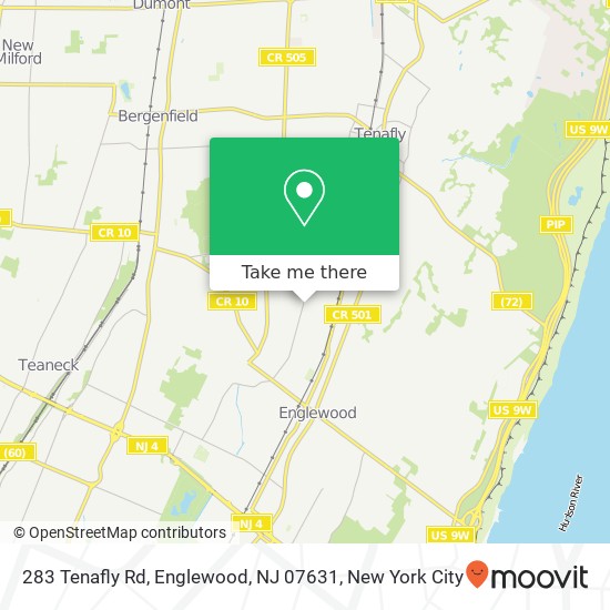 Mapa de 283 Tenafly Rd, Englewood, NJ 07631
