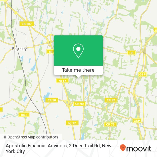 Mapa de Apostolic Financial Advisors, 2 Deer Trail Rd