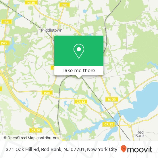 Mapa de 371 Oak Hill Rd, Red Bank, NJ 07701