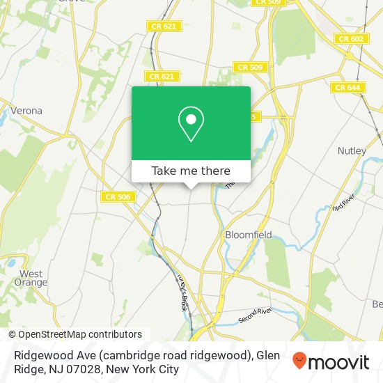 Ridgewood Ave (cambridge road ridgewood), Glen Ridge, NJ 07028 map