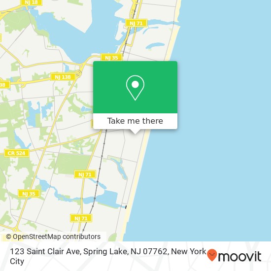 Mapa de 123 Saint Clair Ave, Spring Lake, NJ 07762