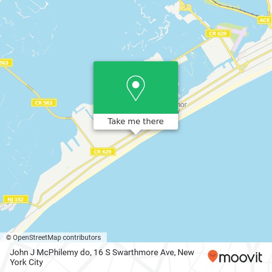 Mapa de John J McPhilemy do, 16 S Swarthmore Ave
