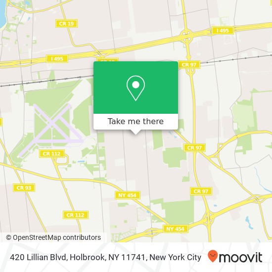 Mapa de 420 Lillian Blvd, Holbrook, NY 11741