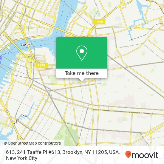 Mapa de 613, 241 Taaffe Pl #613, Brooklyn, NY 11205, USA