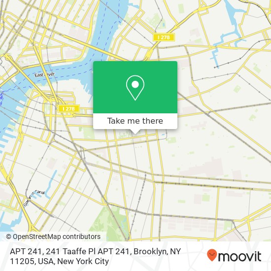 Mapa de APT 241, 241 Taaffe Pl APT 241, Brooklyn, NY 11205, USA