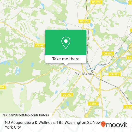 Mapa de NJ Acupuncture & Wellness, 185 Washington St
