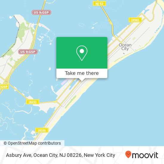 Mapa de Asbury Ave, Ocean City, NJ 08226