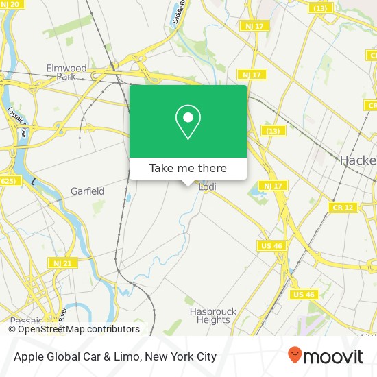 Apple Global Car & Limo map