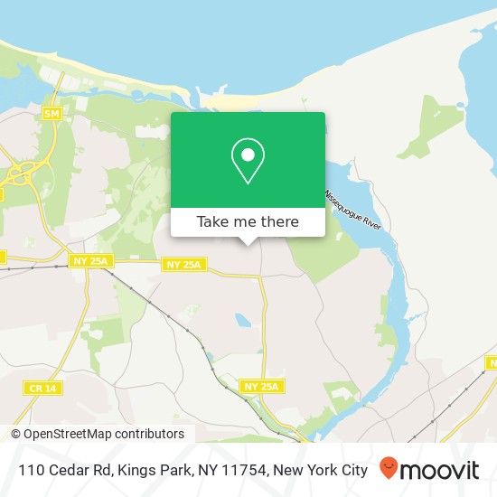 Mapa de 110 Cedar Rd, Kings Park, NY 11754