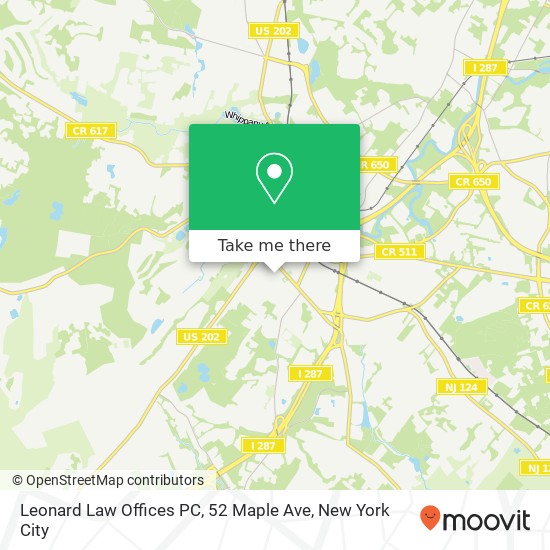 Mapa de Leonard Law Offices PC, 52 Maple Ave