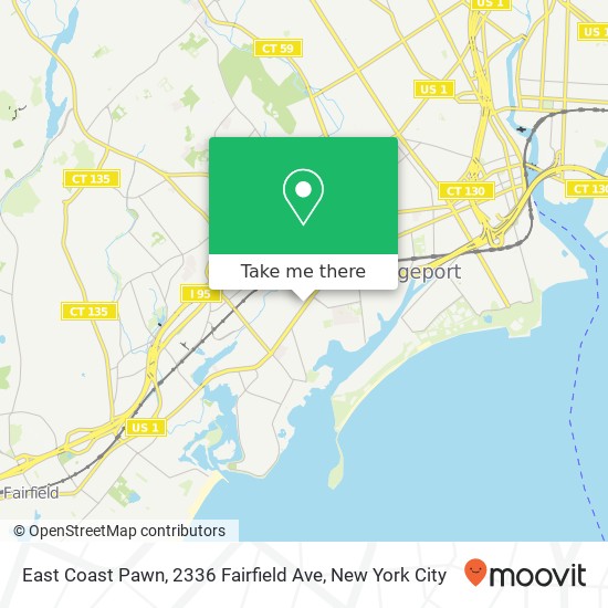 Mapa de East Coast Pawn, 2336 Fairfield Ave