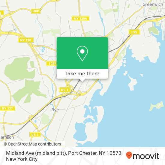 Mapa de Midland Ave (midland pitt), Port Chester, NY 10573