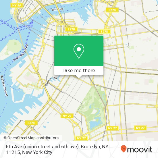 Mapa de 6th Ave (union street and 6th ave), Brooklyn, NY 11215