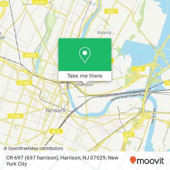Mapa de CR-697 (697 harrison), Harrison, NJ 07029