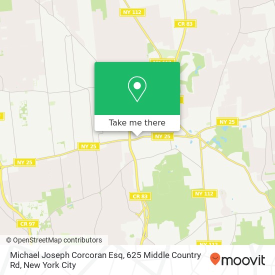 Mapa de Michael Joseph Corcoran Esq, 625 Middle Country Rd