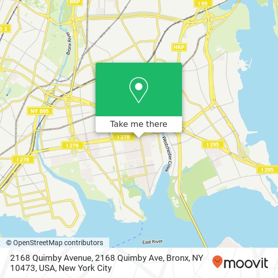 2168 Quimby Avenue, 2168 Quimby Ave, Bronx, NY 10473, USA map