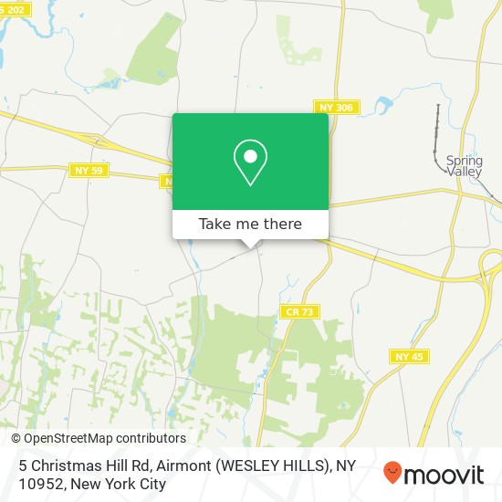 Mapa de 5 Christmas Hill Rd, Airmont (WESLEY HILLS), NY 10952