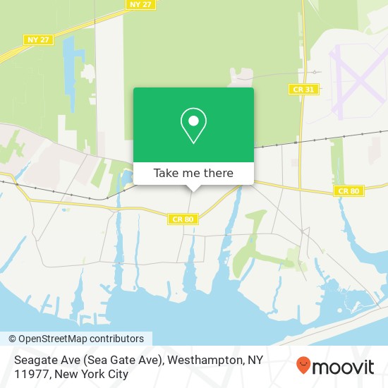Mapa de Seagate Ave (Sea Gate Ave), Westhampton, NY 11977
