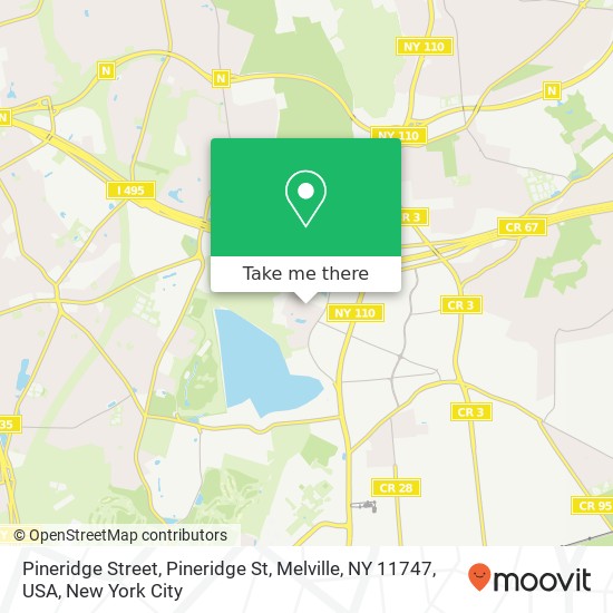 Pineridge Street, Pineridge St, Melville, NY 11747, USA map