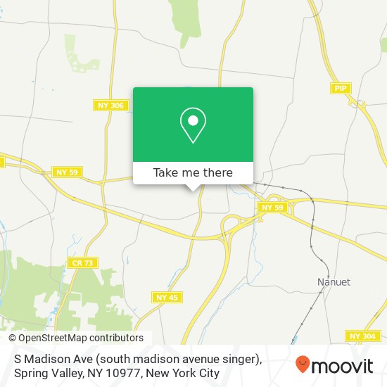 Mapa de S Madison Ave (south madison avenue singer), Spring Valley, NY 10977