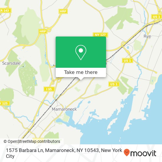 Mapa de 1575 Barbara Ln, Mamaroneck, NY 10543