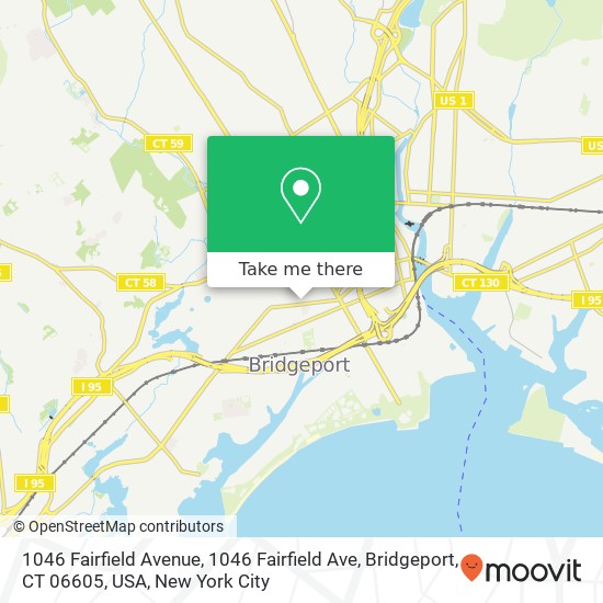 1046 Fairfield Avenue, 1046 Fairfield Ave, Bridgeport, CT 06605, USA map