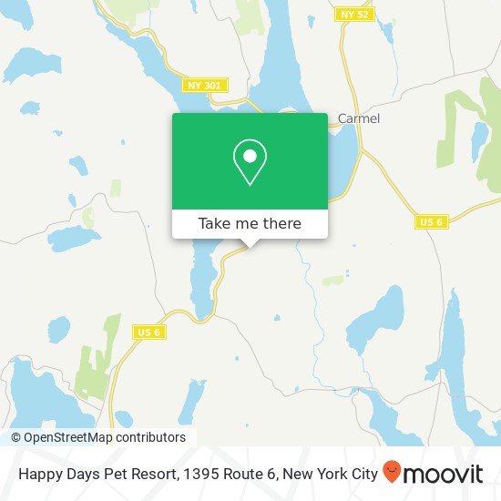 Mapa de Happy Days Pet Resort, 1395 Route 6