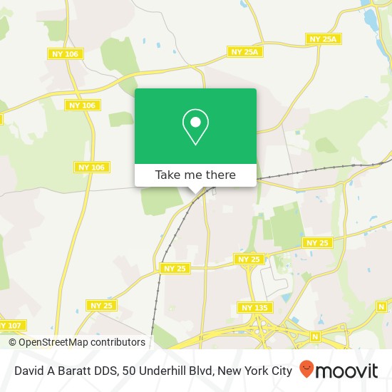 David A Baratt DDS, 50 Underhill Blvd map