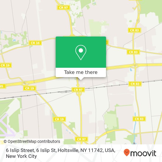 Mapa de 6 Islip Street, 6 Islip St, Holtsville, NY 11742, USA