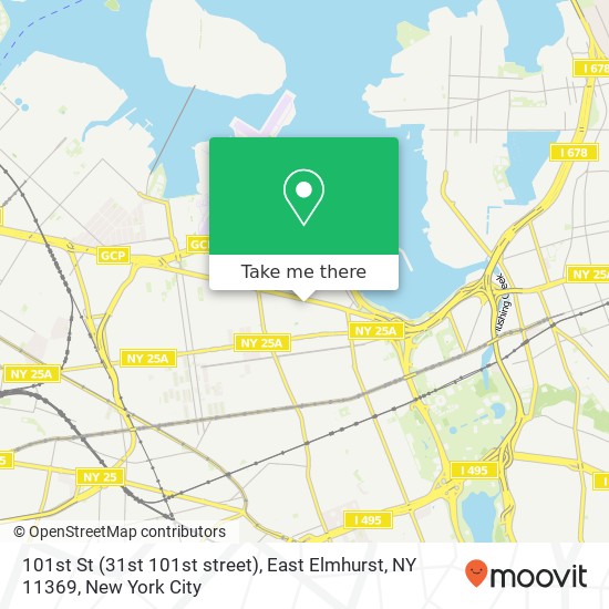 Mapa de 101st St (31st 101st street), East Elmhurst, NY 11369