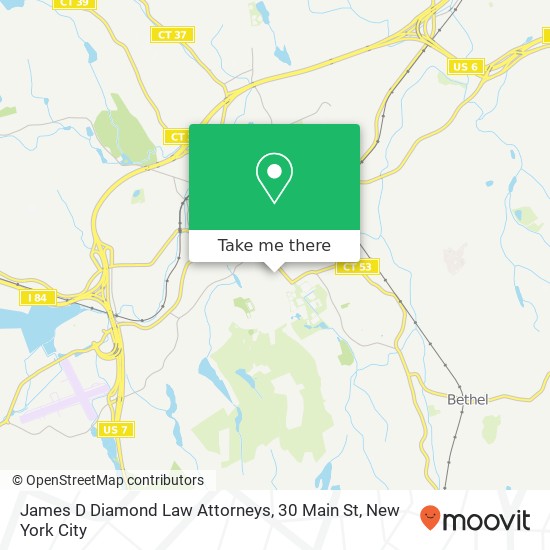 Mapa de James D Diamond Law Attorneys, 30 Main St