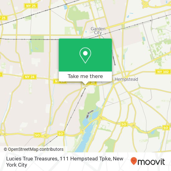 Mapa de Lucies True Treasures, 111 Hempstead Tpke