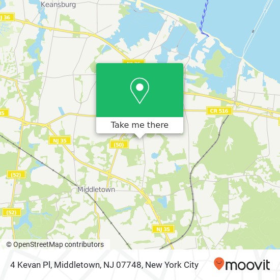 Mapa de 4 Kevan Pl, Middletown, NJ 07748