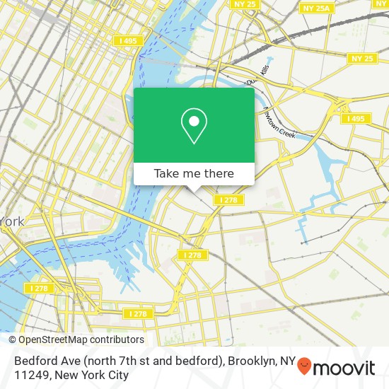 Mapa de Bedford Ave (north 7th st and bedford), Brooklyn, NY 11249