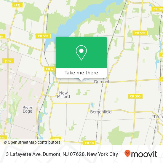 Mapa de 3 Lafayette Ave, Dumont, NJ 07628