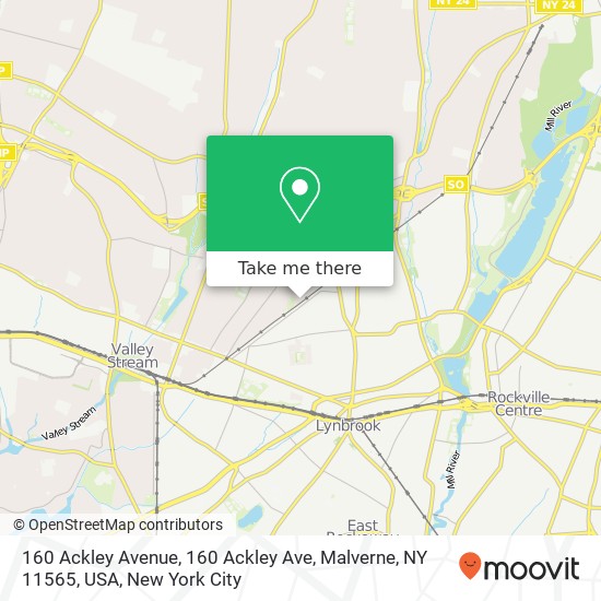 Mapa de 160 Ackley Avenue, 160 Ackley Ave, Malverne, NY 11565, USA