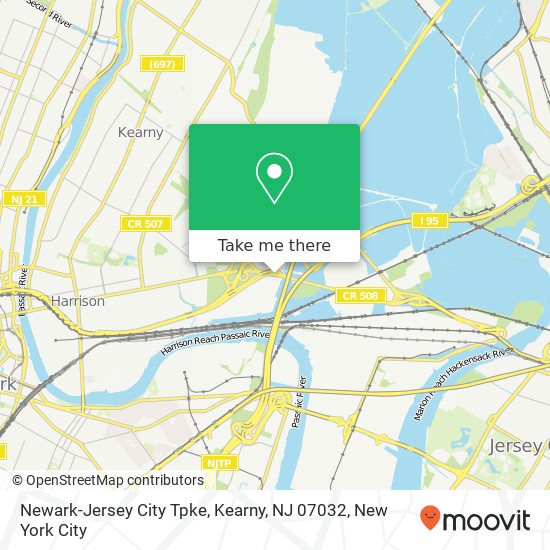 Mapa de Newark-Jersey City Tpke, Kearny, NJ 07032