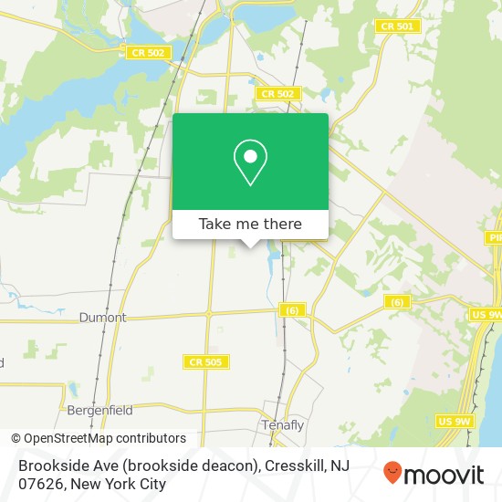 Mapa de Brookside Ave (brookside deacon), Cresskill, NJ 07626
