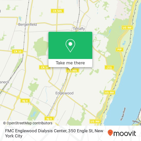 Mapa de FMC Englewood Dialysis Center, 350 Engle St
